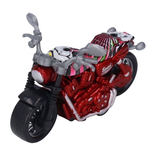 Mini motocicleta de aleación de alta simulación para niños, juguete de motocicleta con tracción trasera, color rojo
