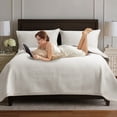 thumbnail image 3 of CJC Quilted Duvet Cover Set 3-Piece – Soft All-Season Bedspread with 2 Pillow Shams (220x240 cm / 87x94 in, Milky White), 3 of 10