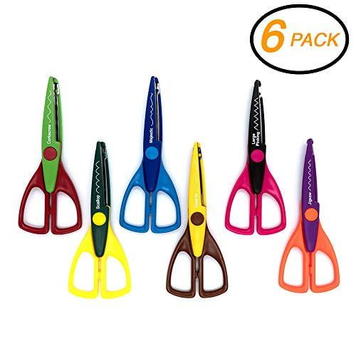 Emraw Craft Scissors Soft Comfort Grip Handles Small Sharp Scissors Sharp Blades for Cutting Paper and Fabric 6 1/2 Straight Handle Kitchen Shear (Pack of 6)