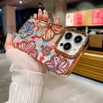 thumbnail image 4 of Compatible with iPhone 15 Pro 6.1" Phone Case Plating Bling Colorful Floral 3D Clear Cover Soft TPU Cute Camera Protection Shockproof Back for Women Girls iPhone Case, Silver, 4 of 13