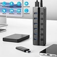 thumbnail image 2 of 6-port Usb 3.0 Hub, Usb Splitter For Laptop With Individual On/off Switches And Light, 3ft Cord, Us, 2 of 4