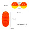 thumbnail image 1 of 10 cuentas de alarma para pesca con sonajero doble atractor de mordedura de pez (rojo + amarillo) Likrtyny Para estrenar, 1 of 9