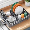 thumbnail image 7 of Dish Drying Rack for Kitchen Counter, Extendable Dish Rack with Drainboard, Expandable Dish Drainer, Collapsible Dish Strainer with Cutlery Holder, Foldable Home Countertop Plate Storage Rack, Gray, 7 of 7