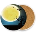 thumbnail image 2 of GZHJMY Halloween Bat Moon Coasters for Drinks Set of 4, Absorbent Ceramic Drink Coaster with Cork Base for Wooden Coffee Table, Cool Housewarming Gift for Home Decor Cup Coasters, 2 of 6