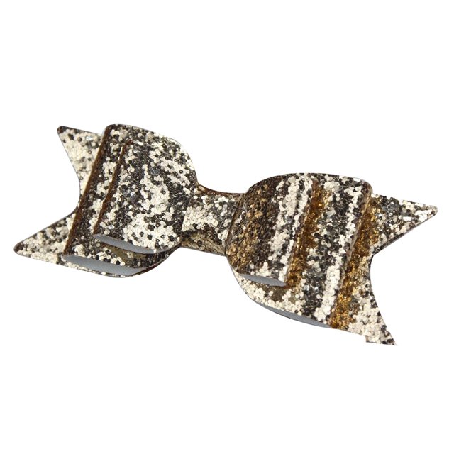 maskred Enfants Enfants Filles Coiffe Bande de Cheveux Arc Épingle à Cheveux Paillettes Pince à Cheveux pour Parti Club Lumière Or 1Set