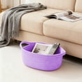 thumbnail image 6 of Tuvgenk Storage Bin Home Organizer Woven Fabric Basket Portable Handle Closet Shelf Decorative Gift Basket 12 inch Purple Cotton, 6 of 6