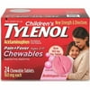 Tylenol Childrens Pain Plus Fever Reducer Chewables Tablets Bubblegum-flavored, 24 Ea, 2 Pack