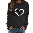 thumbnail image 1 of FAIWAD Women's Long Sleeve Pullover Tops Heart Print Round Neck Tops Spring Loose Plus Size Tunic Tops, 1 of 5