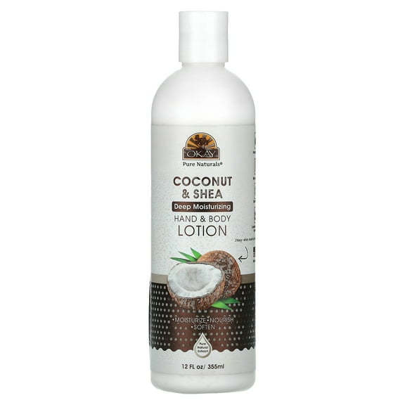 Okay Pure Naturals Hand & Body Lotion, Coconut & Shea, 12 fl oz (355 ml)