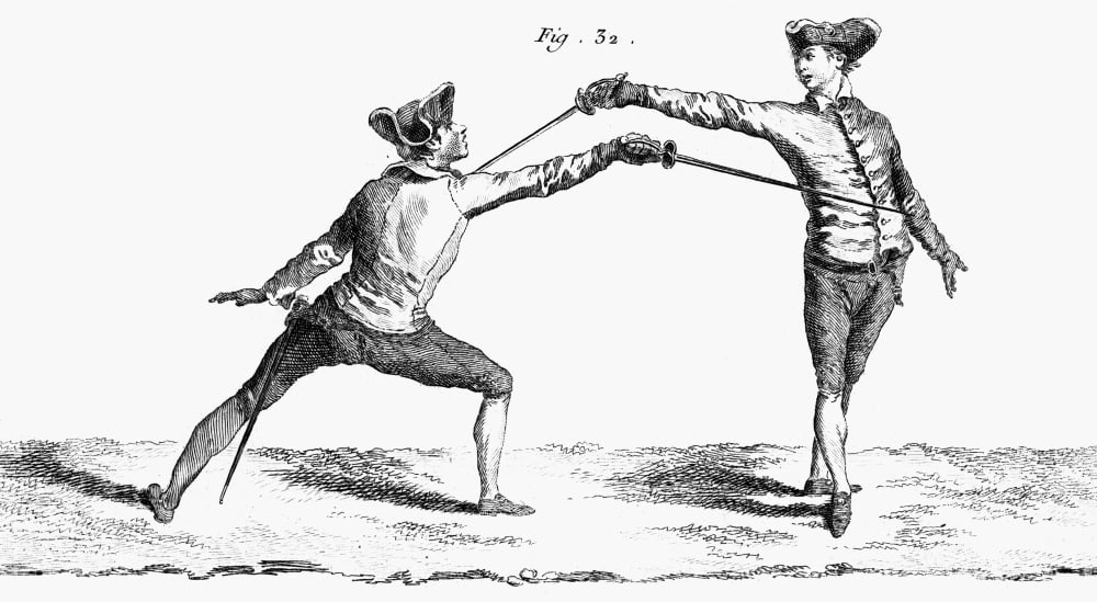 Buy Fencing, 18Th Century/Na Thrust In Epee Or Foil Fencing. Copper