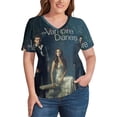 thumbnail image 4 of Vampire Diaries Women's Shirt V-Neck Breathable Short-Sleeve T-Shirt Casual Fashion Tee Soft & Trendy Blouse S, 4 of 8