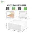thumbnail image 3 of [15 Pack] White Bakery Pastry Boxes 14 x 14 x 6 Inches - White Kraft Paperboard for Home or Retail - Eco Friendly Paper Cardboard Recyclable for Pastries, Cookies, Cakes, Pies, Gift Box, Baby Shower, 3 of 5