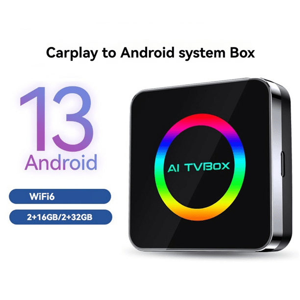 Android 13 Ai TVBox Ai Box Carplay WIFI6 2G+16G Wireless Carplay