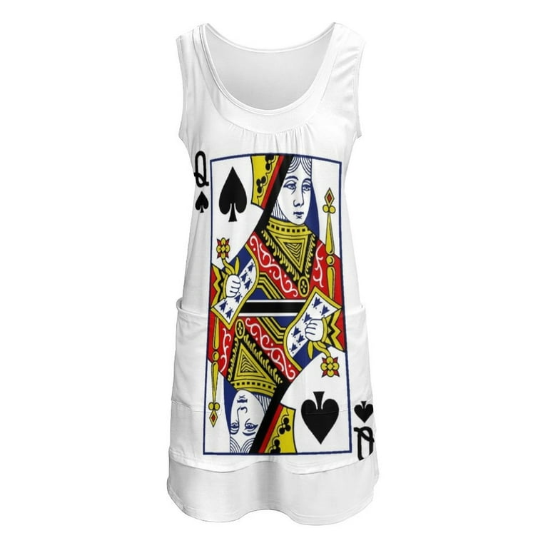 Queen of Spades Playing Card Sleeveless U-Neck Fake Two Piece Dress  Aesthetic clothing Long dresses - Walmart.com