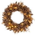 thumbnail image 1 of Costway 1 PCS 24" Pre-lit Christmas Wreath Front Door Artificial Xmas Wreath with 105 Branch Tips, 1 of 10
