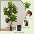thumbnail image 2 of Faux Fiddle Leaf Fig Tree,5 Ft Artificial Ficus Lyrata Plant with 102 Fiddle Leaves, Fake Floor Plant in Pot for Indoor Outdoor Living Room House Office Bedroom Decor, 2 of 7