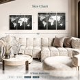 thumbnail image 3 of Elephant Stock Iron Impression World Map Wall Art - Horizontal Multi Panel Canvas - Living Room Wall Decor - Map Multi Panel - Gray And White Decor - 38" x 24", 3 of 4