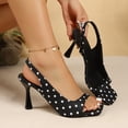thumbnail image 4 of Samdudou Stiletto Sandals Womens Summer Open Toe Dotted Pattern Slingback High Heel Dressy Party Evening Daily Wear Ladies Outdoor Vacation Beach Shopping Essential Footwear, 4 of 9