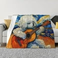 thumbnail image 1 of Balery Dog Guitar Starry Night Manta de Franela con Dibujo, Lujo Ultra Suave y Cálido, Antipelusa y Resistente a las Arrugas para Cama, Sofá, Camping -40"x30", 1 of 6