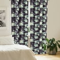 thumbnail image 2 of Ambesonne Floral Curtains, Geometric Soft Spring, Pair of 28"x84", Pale Green Slate Blue, 2 of 5