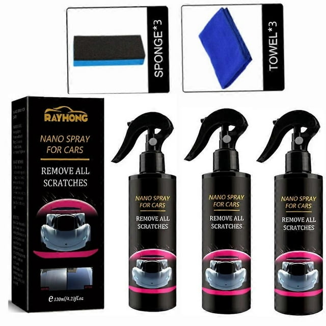 3PCS Nano Magic Car Spray Water Repellent Surface Coating Agent Cloth Mark Eraser