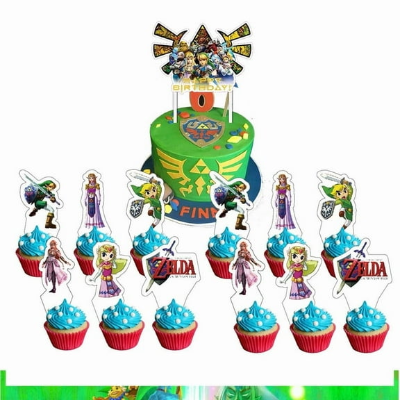 Zelda Cupcake Set Cake Topper Party Supplies Decoration Birthday Decor Kit