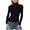 Black, variant on Womens Solid Color Long Sleeve Semi High Neck Pullover Thick Warm Jumper Long Sleeve Knit Tops, Beige, M