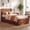 Walnut, variant on ELLEGNT Bed Frame Twin Size, Wooden Slat Support, Headboard and Storage Drawers,  Walnut