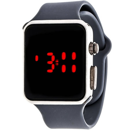 Zunammy - LED Digital Watch, Grey Rubber Strap - Walmart.com