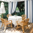 thumbnail image 2 of Blue Gray Striped Outdoor Curtains for Patio Waterproof, Windproof Privacy Curtains with Weighted Bottom, Farmhouse Stripe Art Outside Drapes for Picnic Garage Backyard Cabana 54"x84" 1 Panel, 2 of 8