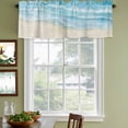 thumbnail image 4 of 2 Pack Valances for Windows, Blue Beige Waves Window Valances for Living Room/Bedroom/Bathroom, Summer Beach Coastal Nautical Ocean Light Filtering Kitchen Curtain Valance 42"W x18" L, 4 of 9