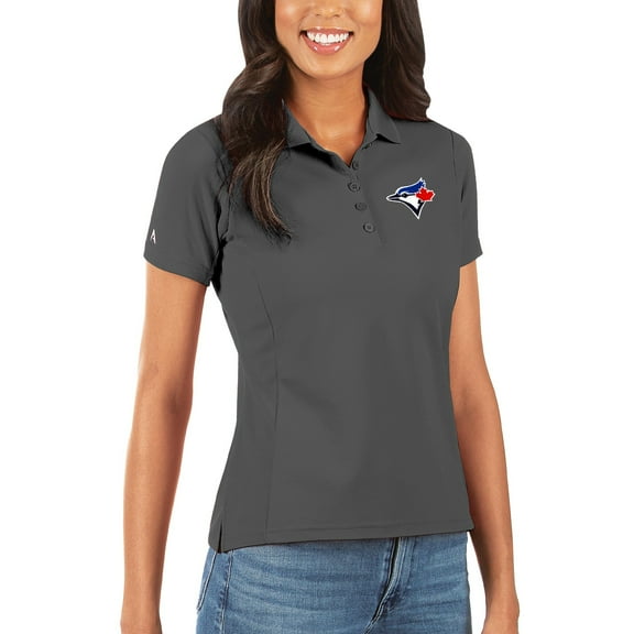 Women's Antigua Gray Toronto Blue Jays Legacy Pique Polo