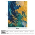 thumbnail image 4 of WERPE Durable and Long-lasting Gold and Blue Abstract Art Flannel Bed Blanket White, 4 of 6
