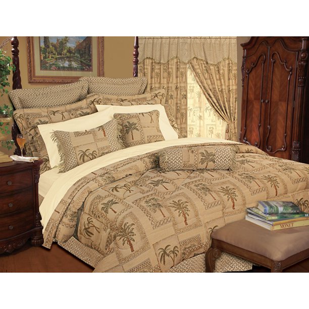 9 Piece Tapestry Palm Bedding Comforter Set