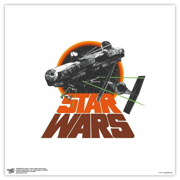 Gallery Pops Star Wars - Retro Vibes Space Fight Wall Art, Unframed Version, 12" x 12"