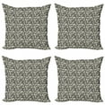 thumbnail image 1 of Alphabet Throw Pillow Cushion Case Pack of 4, Capital Letters Illustrated in a Grungy Form Brush Smudges in Monochrome, Modern Accent Double-Sided Print, 4 Sizes, Dark Grey Eggshell, by Ambesonne, 1 of 2