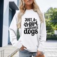 thumbnail image 2 of IWRICH Women's Sweatshirt Just a Girl Who Loves Dogs Long Sleeve Crew Neck Graphic Pullover Dog Mom Parents Casual Tops 01-Coffee 110, 2 of 4