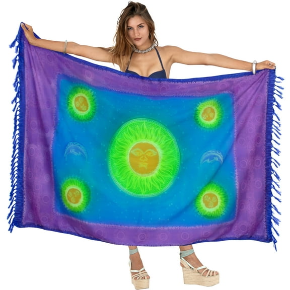 HAPPY BAY Women's Coverups Summer Wraps Bikinis Pareos Beach Cover-up Swim Cover up Swimwear Sarong Beachwear Pareo for Women One Size Lapis, Floral