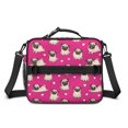 thumbnail image 2 of Pug and Hearts Pink Pattern Insulated Lunch Bag with Shoulder Strap and Bottle Holder,Bento School Lunch Bag Box,11x9.5x3.5 Inches, 2 of 5