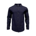 thumbnail image 5 of Iugvhana Men's Casual Corduroy Shirt Button Down Pocket Fashionable Long Sleeve Lapel Shirts Leisure Comfort Fall Shirt Navy L, 5 of 8