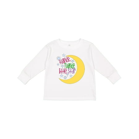 

Inktastic Twinkle Twinkle Little Star with Yellow Moon Boys or Girls Long Sleeve Toddler T-Shirt