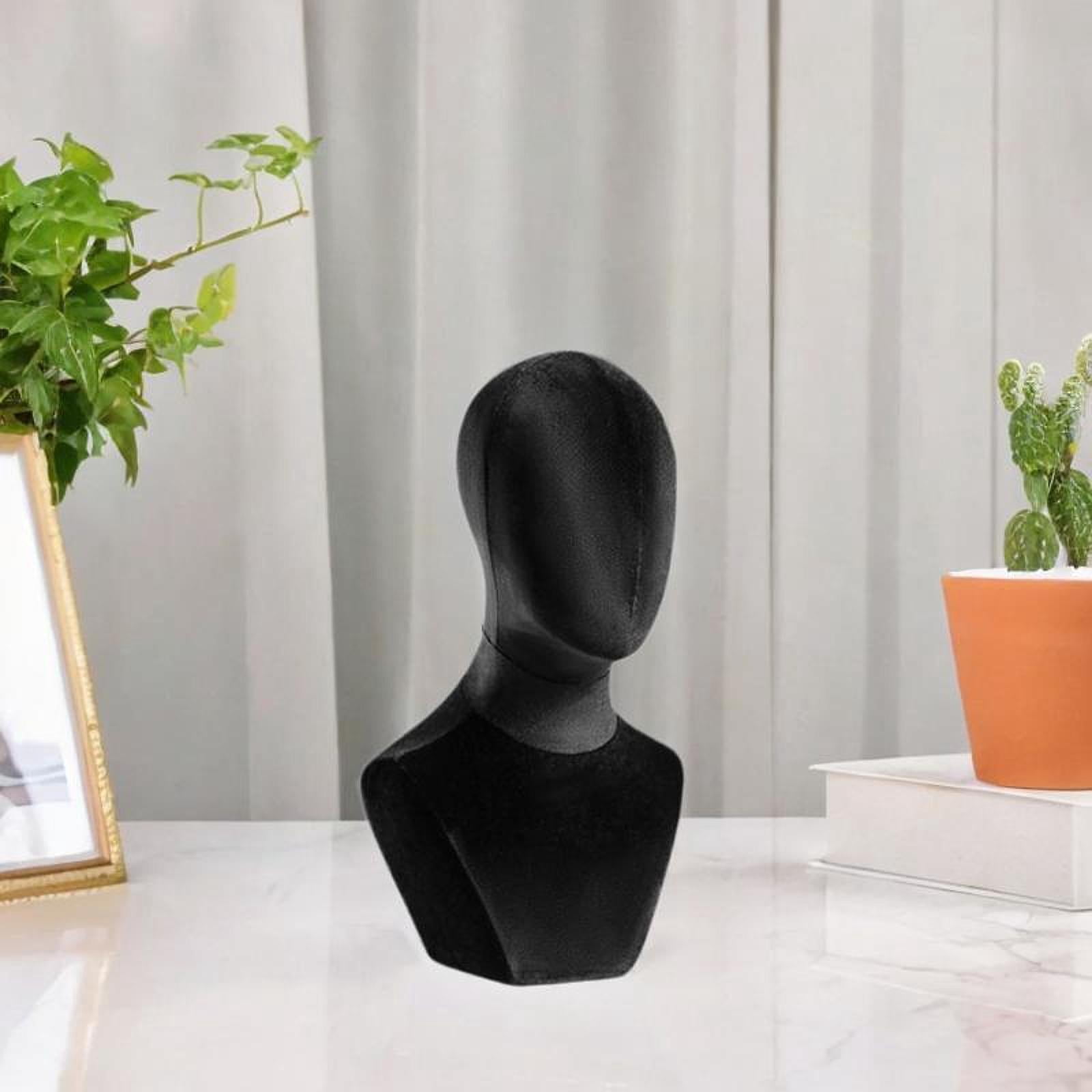 Serenable Bust Mannequin Head Versatile Holder for Headdress Commercial Use Hats Black