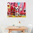 thumbnail image 2 of Orinice  Abstract Chihuahua Dog Art Print - Jean Michel Basquiat inspired style pop art wall decor - Sizes  16x12in, 2 of 6