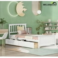 thumbnail image 2 of Bellemave Modern Twin Size Bed with Storage Wood Twin Bed Frame with Drawers Platform Bed with Headboard and Footboard, No Box Spring Needed, White, 2 of 11