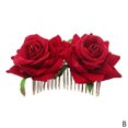 thumbnail image 5 of 1 Pcs Silk Artificial Rose Flower Hair Comb - Wedding/Bridal, Women's Romantic Fancy Headwear, 5 of 6