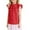Red, variant on Krdevn Solid Color Ruffled Short Sleeve Casual Cute Girl Ruffled Neck Pleated Texture Shirt,13-14 Years