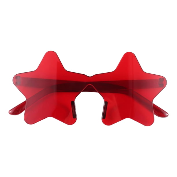 Gafas de sol sin montura con forma de estrella Gafas de sol transparentes en colores vivos Gafas de fiesta con forma de estrella
