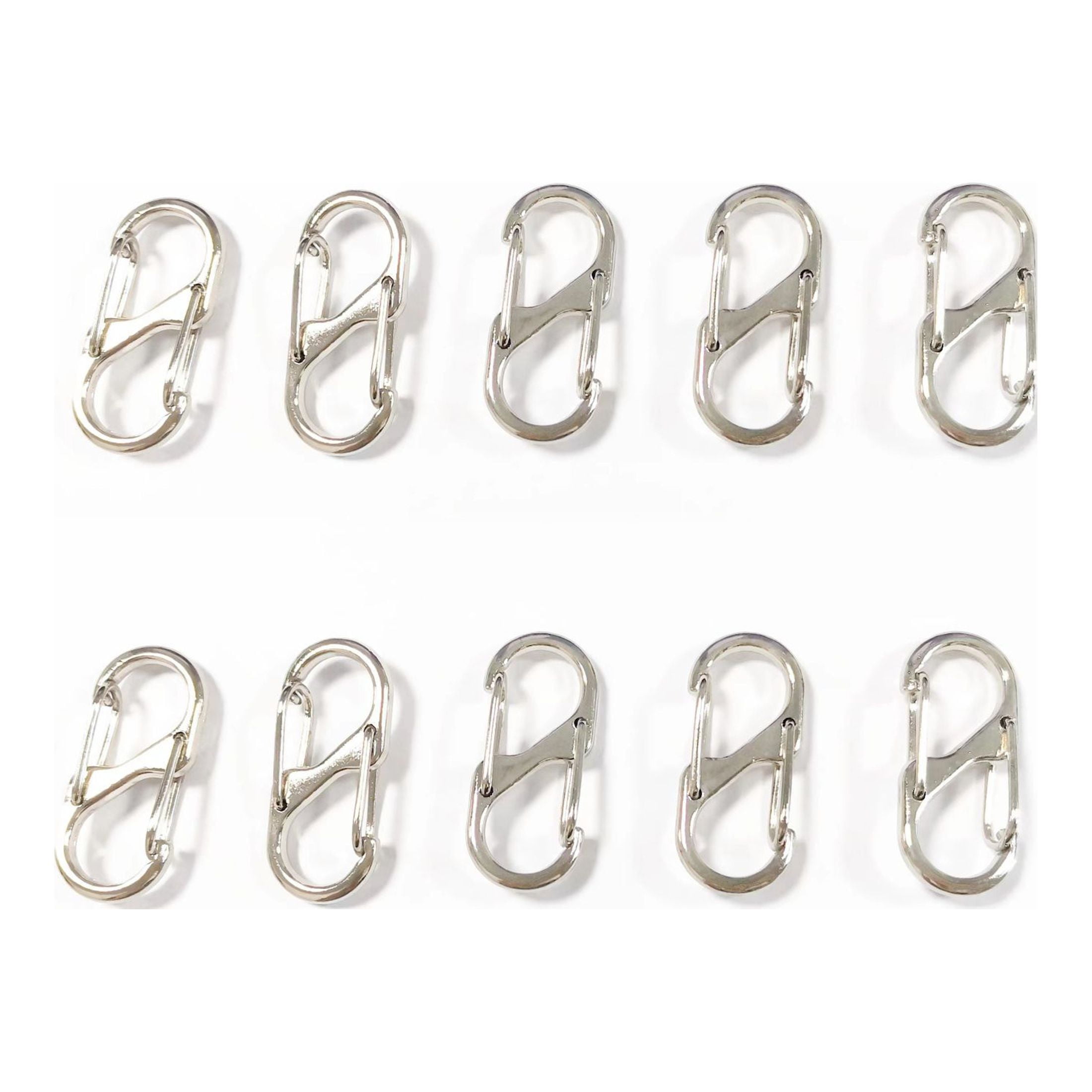 20 Pcs Dual Spring S Carabiner Zipper-Zipper Clips Anti Theft-Zipper Pull  Locks for Backpacks-Clip Theft Deterrent for Luggage Suitcase Camping-10PCS  40MM Black and 10PCS 31MM Silver 