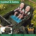 thumbnail image 3 of Vomeast Upgrade Wagon Stroller for 4 Kids, 4-Seater Outdoor Baby Stroller Wagon with Canopy, 5-Point Harness, Adjustable Handle(Green), 3 of 12