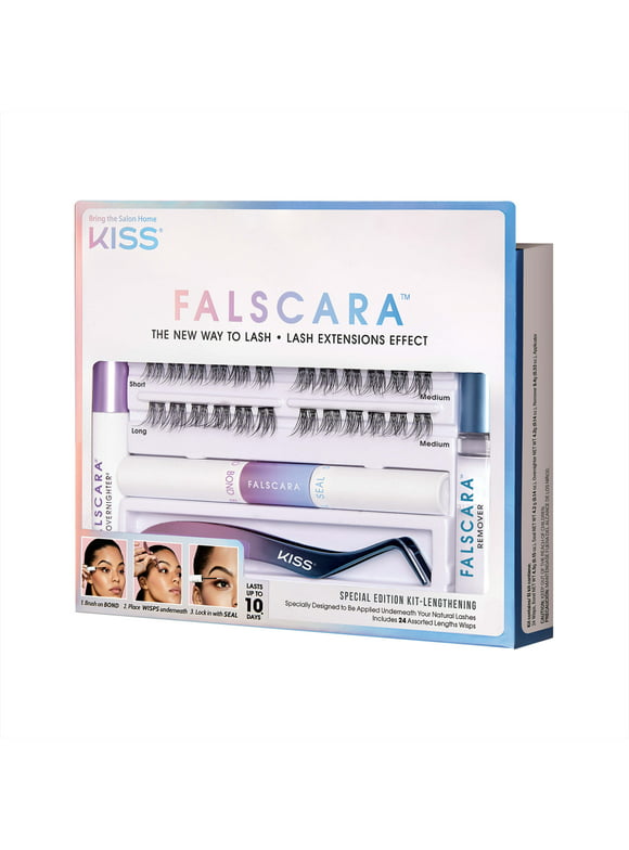 KISS Falscara False Eyelash Special Edition Starter Kit, 24 Lash Wisps